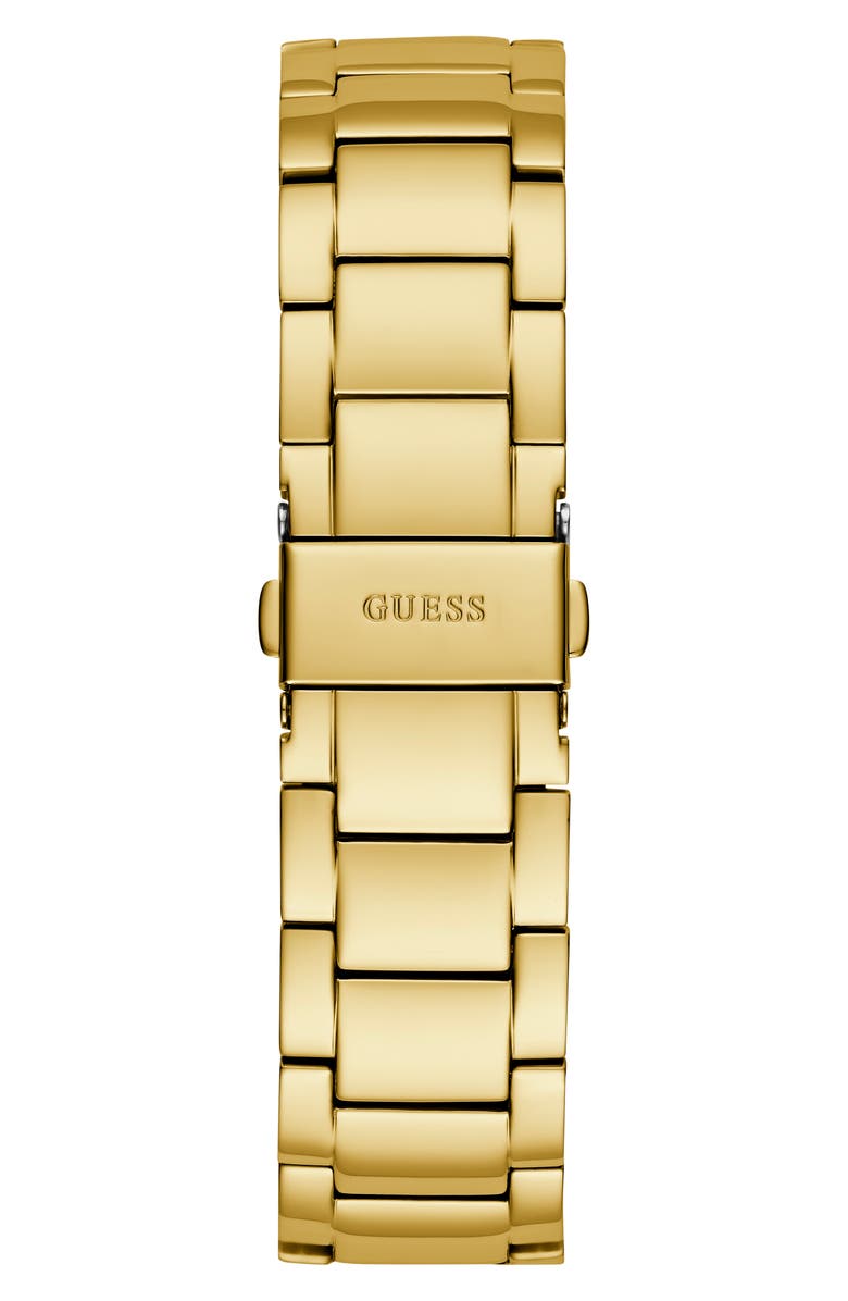 GUESS Multifunction Crystal Skeleton Curb Chain Bracelet Watch, 46mm, Alternate, color, 