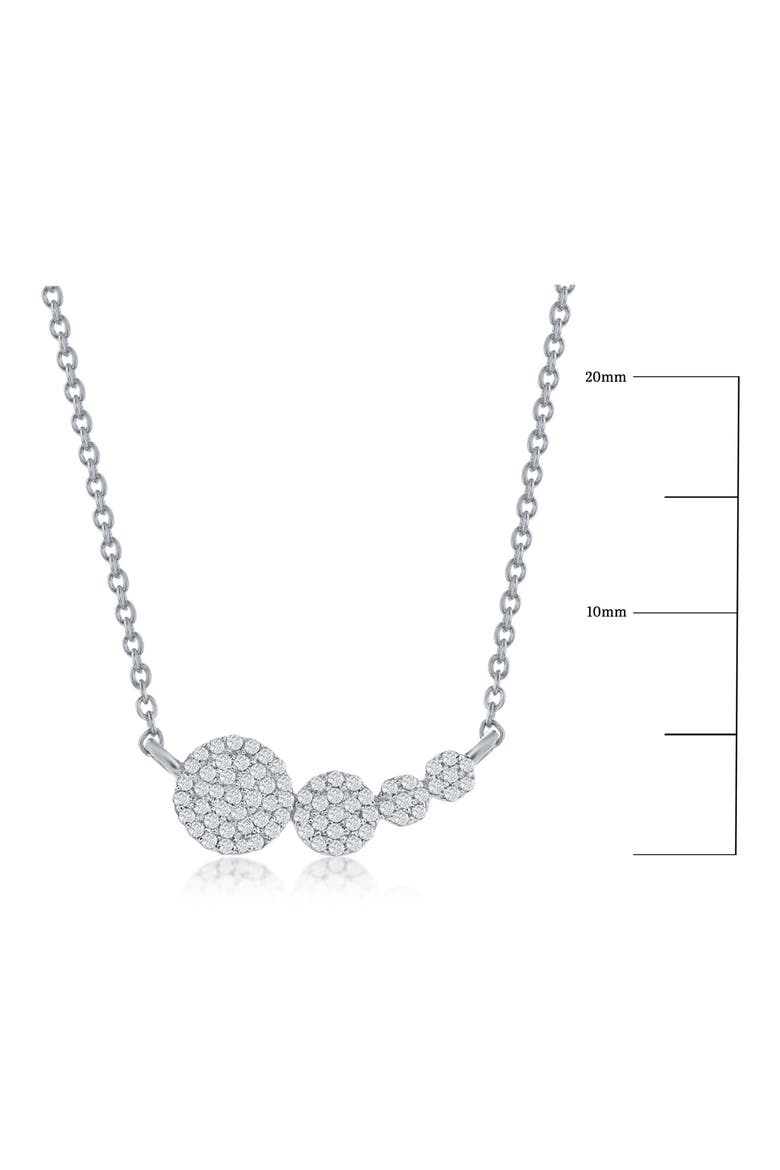 Sterling Silver Diamond Round Pendant Necklace - 0.13ct., Alternate, color, SILVER