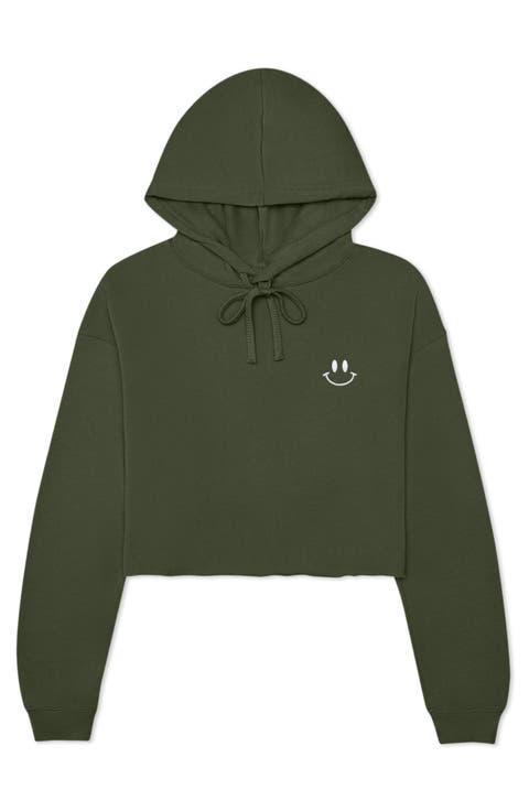 Smile Face Cropped Hoodie