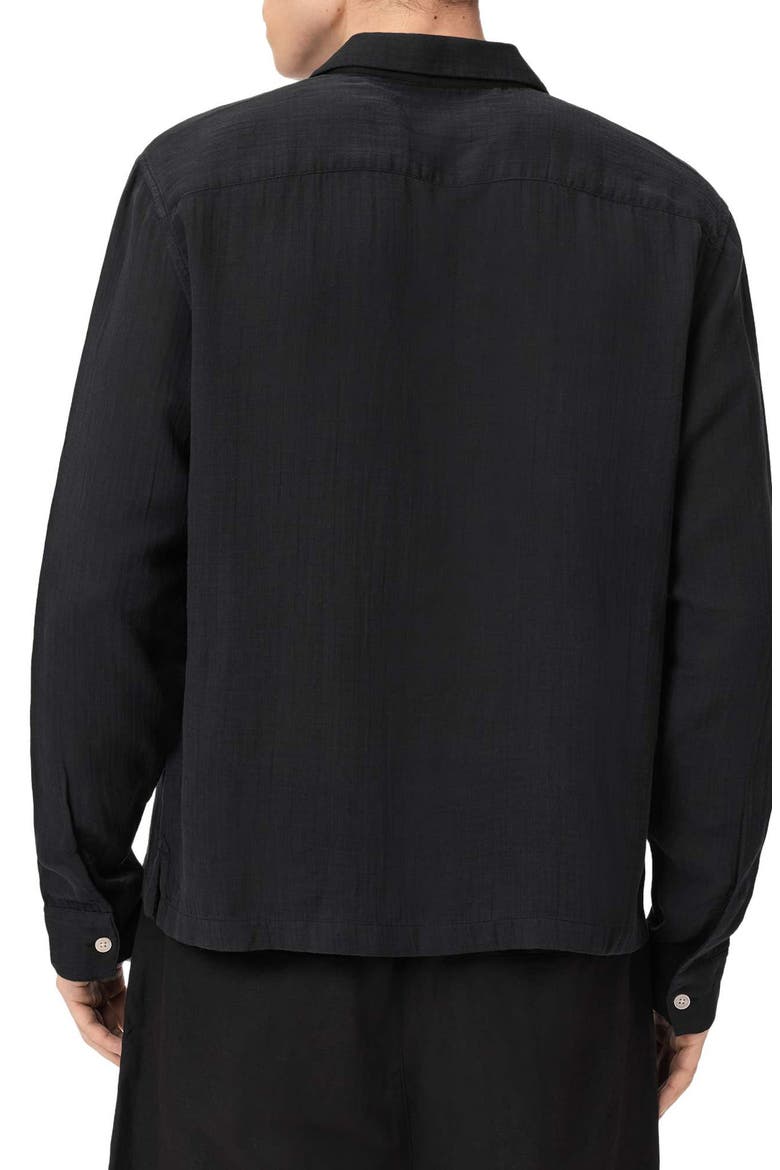 Bale Cotton & Lyocell Button-Up Shirt, Alternate, color, TAP SHOE BLACK