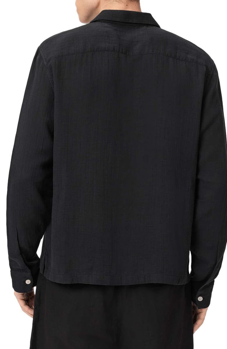 AllSaints Bale Cotton & Lyocell Button-Up Shirt, Alternate, color,