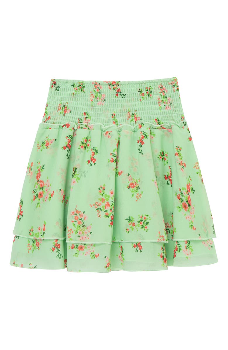 Peek Aren't You Curious Kids' Pixie Floral Print Smocked Tiered Skirt, Main, color, Print