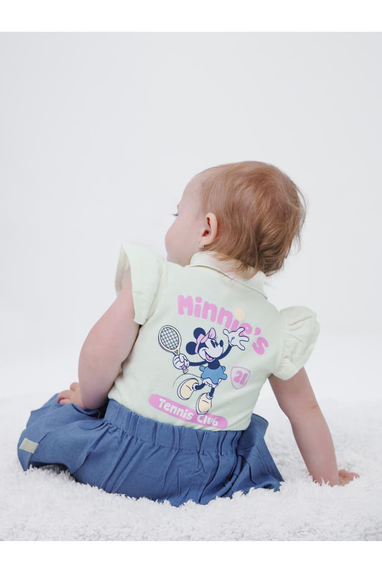 Minnie Mouse Pleated 2-Piece Bodysuit and Skirt Set, Alternate, color, Green Blue Minnie