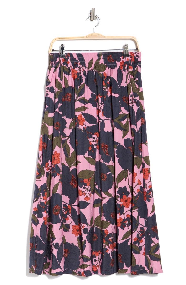 Caslon<sup>®</sup> Print Pull-On Skirt, Alternate, color, Pink- Navy Garden Floral