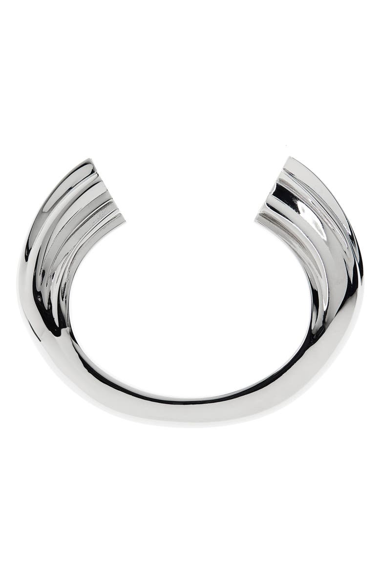 Saint Laurent Opyum YSL Cuff Bracelet, Alternate, color, Palladium