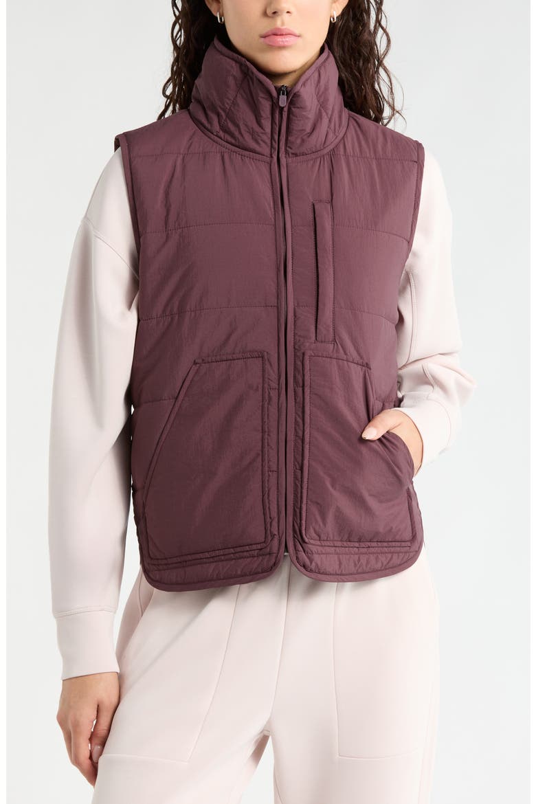 Packable Quilted Vest, Alternate, color, BURGUNDY FUDGE