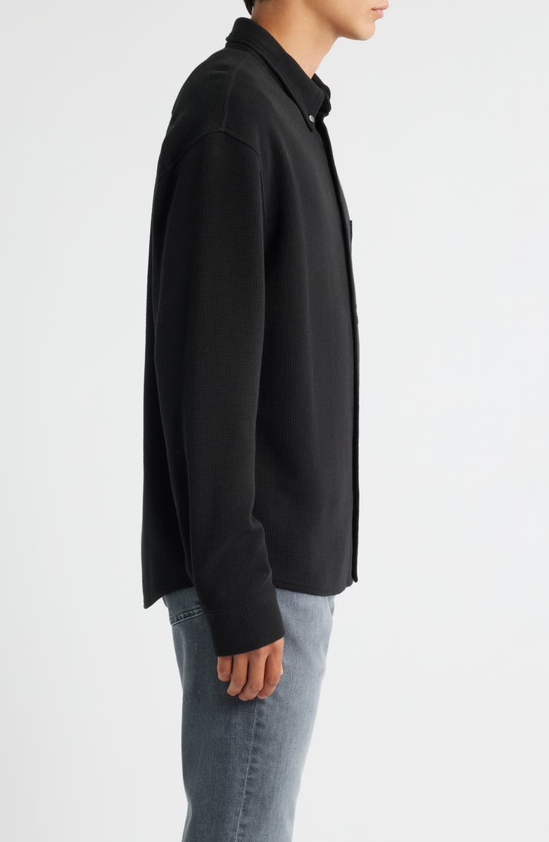 FRAME Waffle Textured Button-Up Shirt, Alternate, color, Black