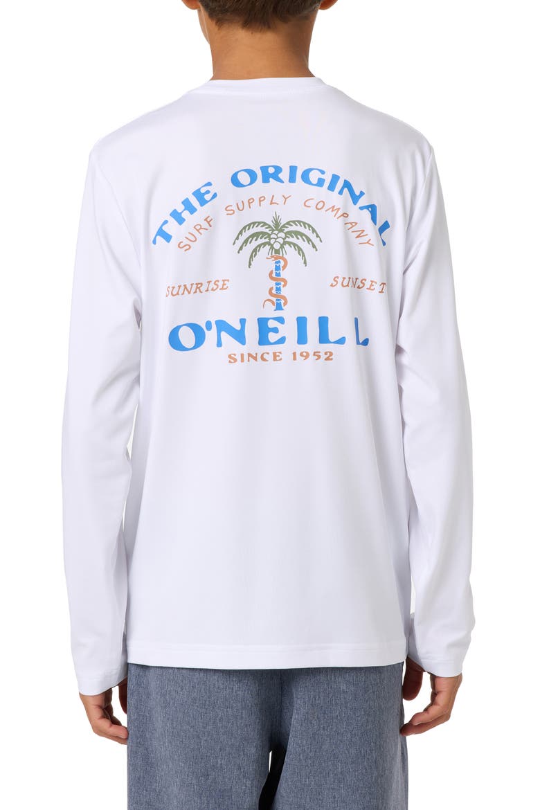Kids' Surf Supply Long Sleeve Rashguard, Alternate, color, WHITE