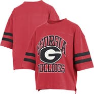 PRESSBOX Women's Pressbox Red Georgia Bulldogs Wayne Tyler Cropped T-Shirt
