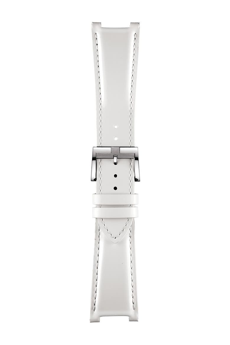 Women's T-2 Mother of Pearl Diamond Accented Leather Strap Watch- 0.16 ctw, 32mm, Alternate, color, NO COLOR
