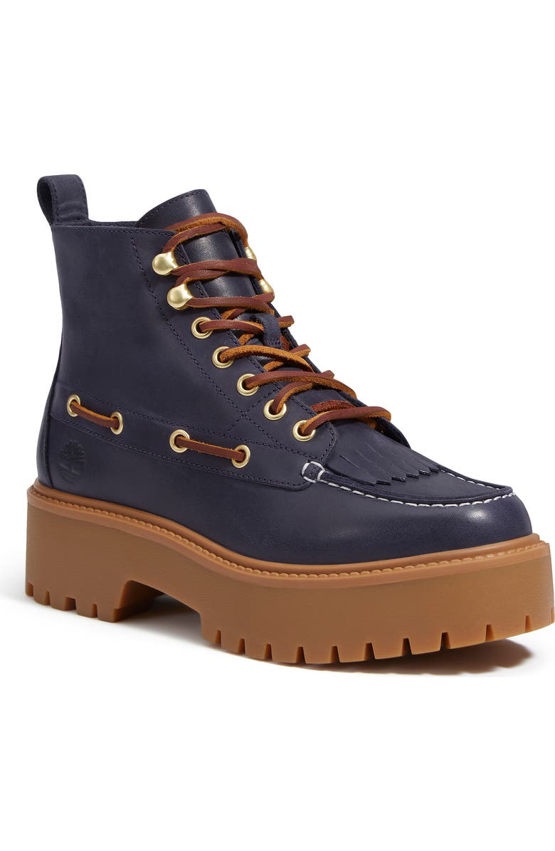 Timberland Stone Street Platform Hiking Boot, Main, color, Dark Blue Full Grain