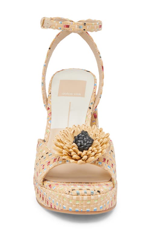 Dolce Vita Paulos Platform Sandal In Pastel Multi Raffia