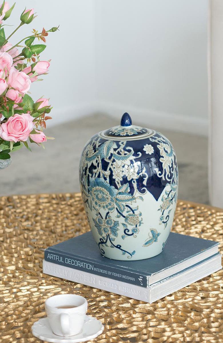 A & B Home Bryn Lidded Jar, Alternate, color, Blue