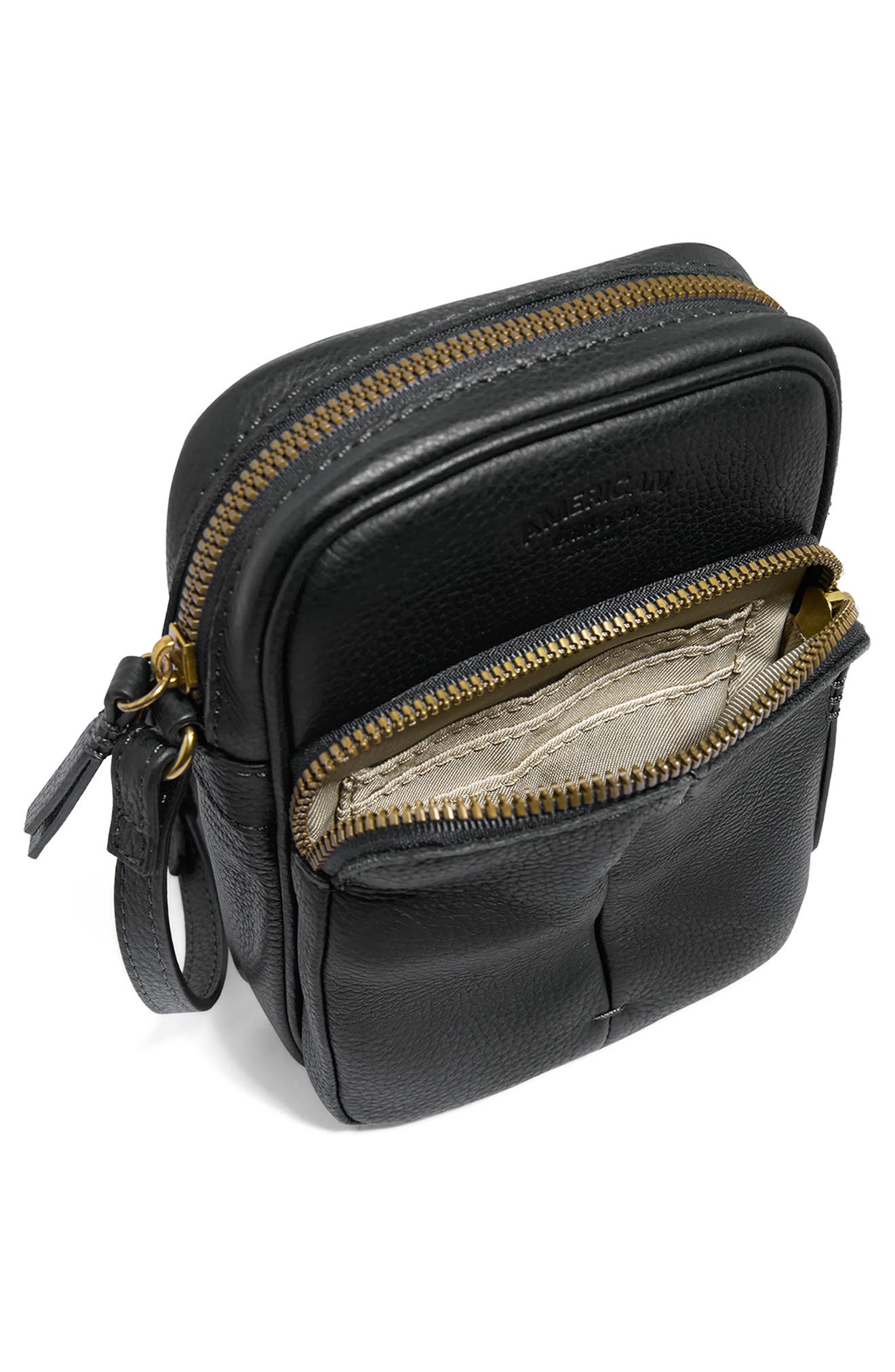 AMERICAN LEATHER CO. Cleveland Mini Crossbody Bag, Alternate, color, Black