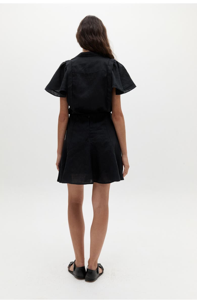 LANHTROPY Willow Linen Shirt, Alternate, color, Black