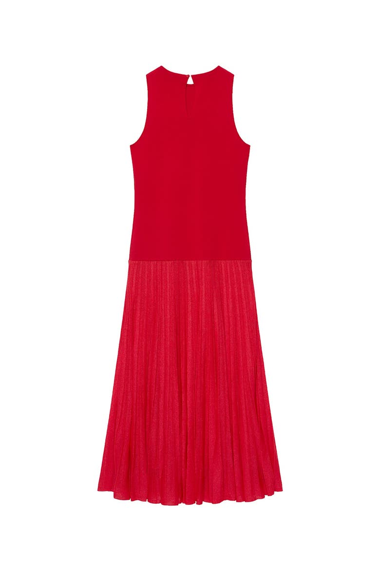 Knit Pleated Maxi Dress, Alternate, color, Red