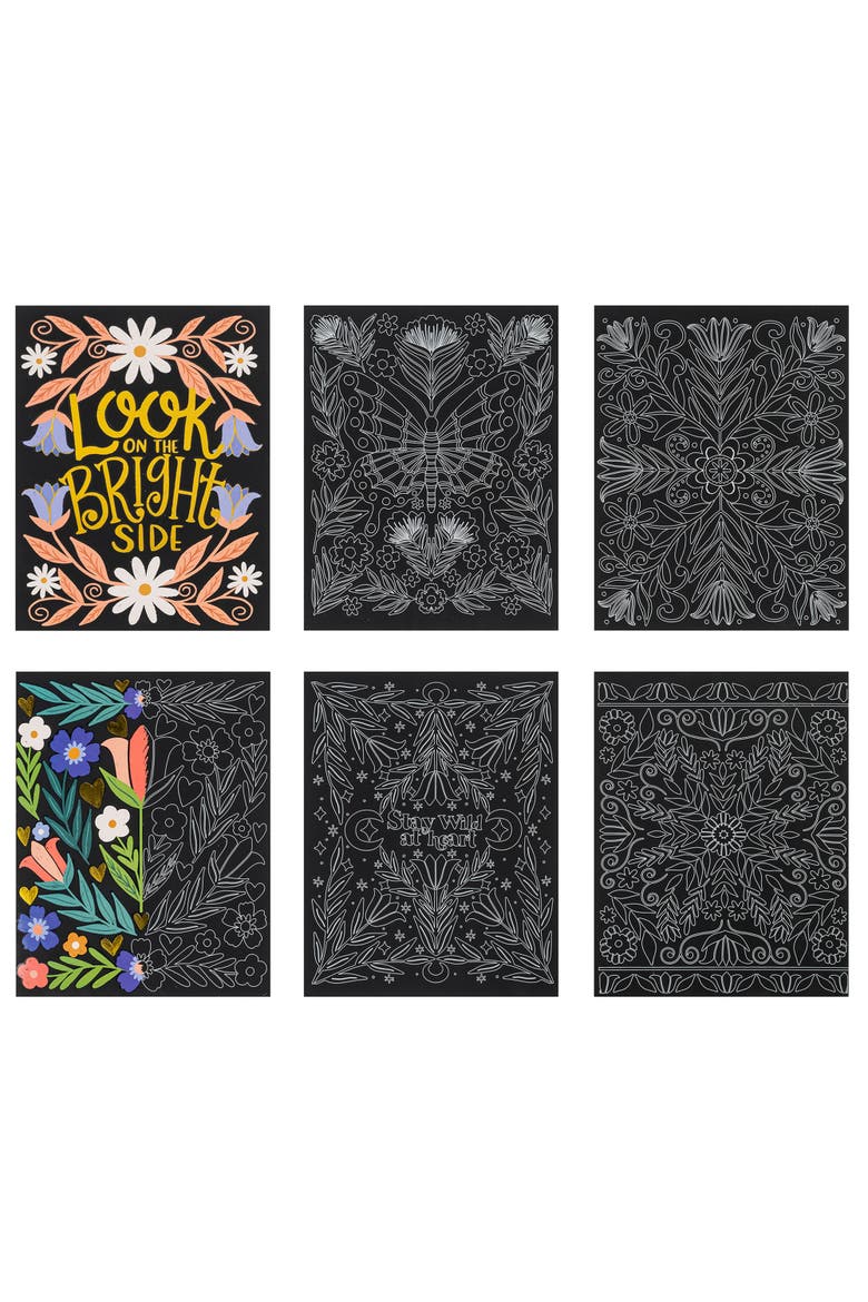 Scratch Art Paper Pad Butterfly Garden, Alternate, color, Multicolored