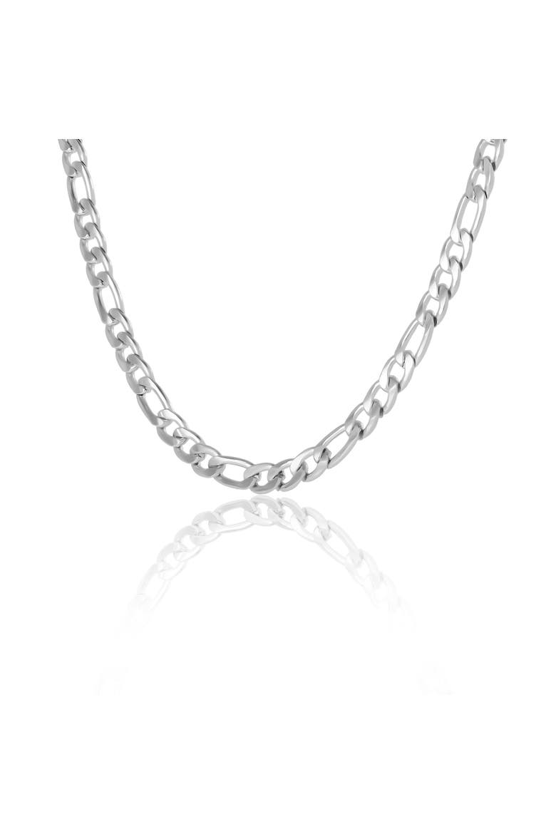 Men's Figaro Chain Necklace, Silver-Tone 22'' Links, Alternate, color, Metallic Silver