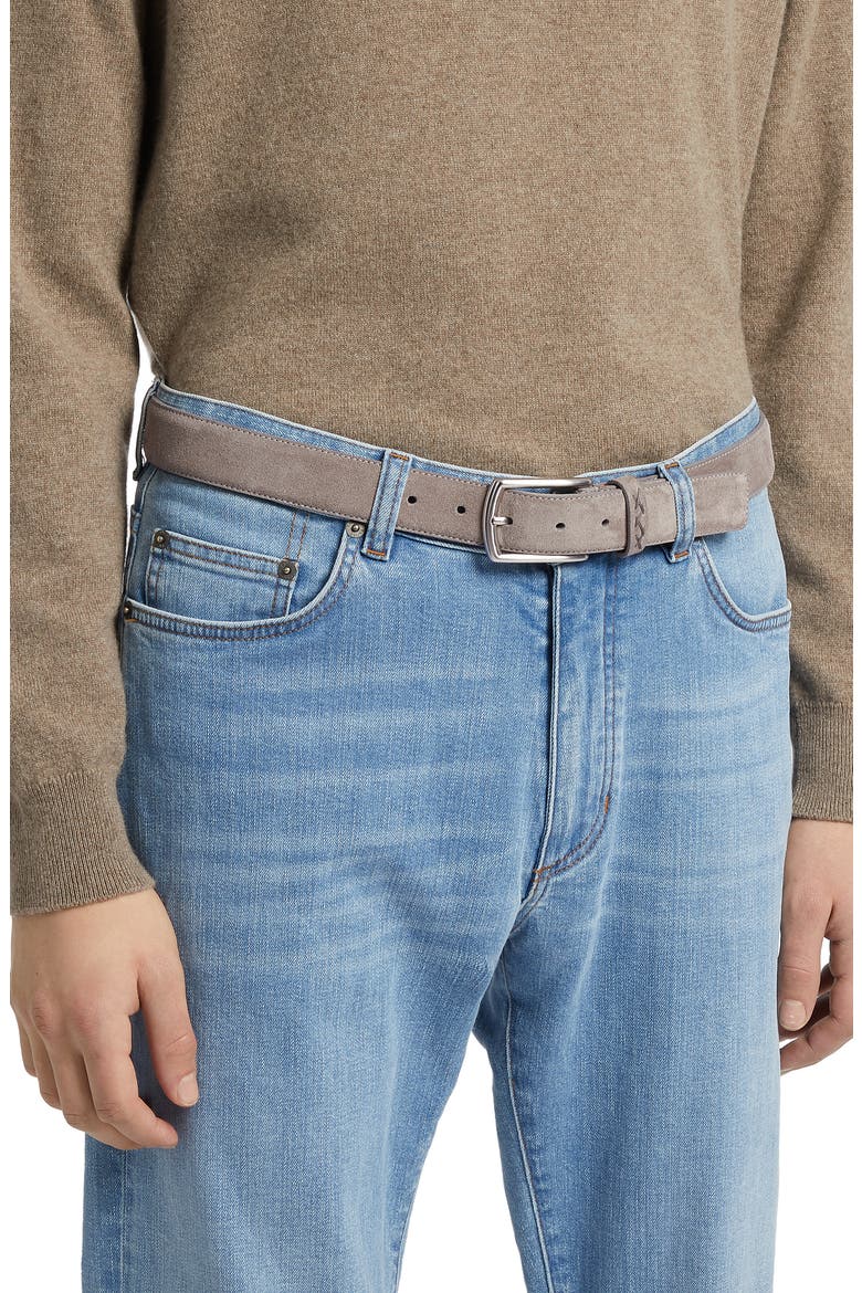 Suede Belt, Alternate, color, GREY