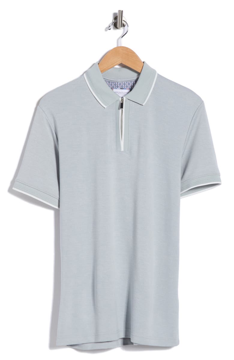 DENIM AND FLOWER Quarter Zip Polo, Alternate, color, Grey