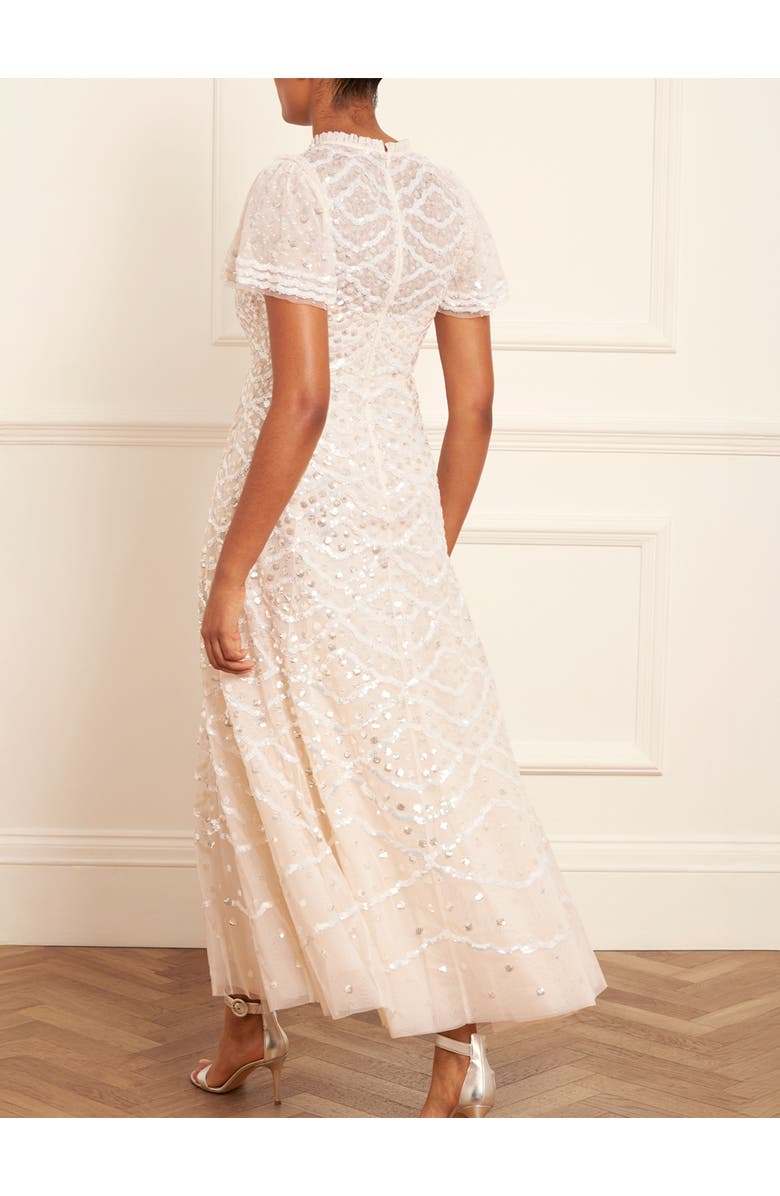 Needle & Thread Deco Dot Gloss Ankle Gown, Alternate, color, Cream