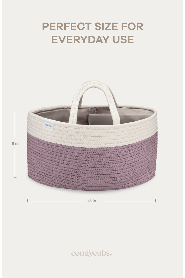 Rope Diaper Caddy, Alternate, color, Mauve