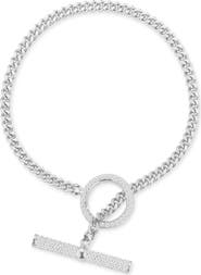 SPHERA MILANO Cubic Zirconia Toggle Curb Chain Bracelet