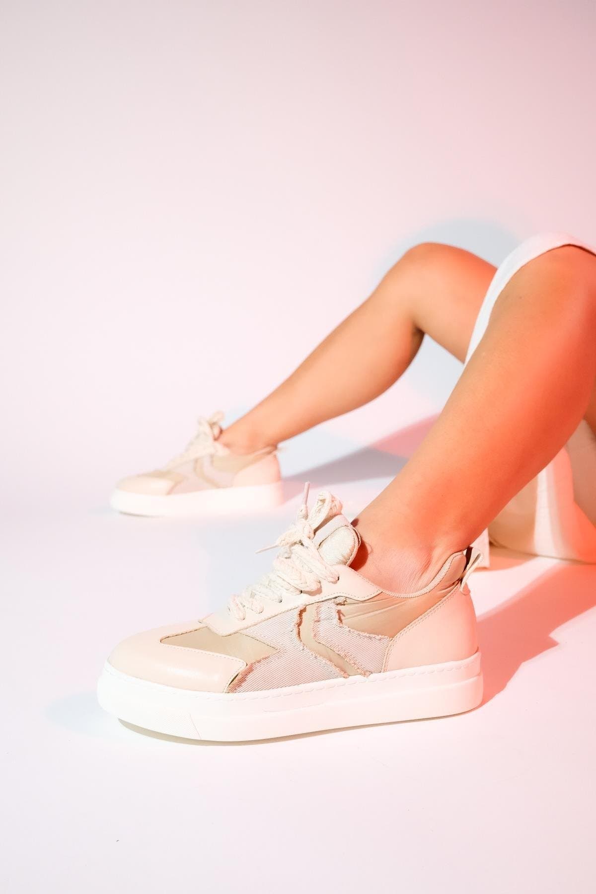 Prologue Shoes Sande Sport Sneakers, Alternate, color, Beige Faux Leather