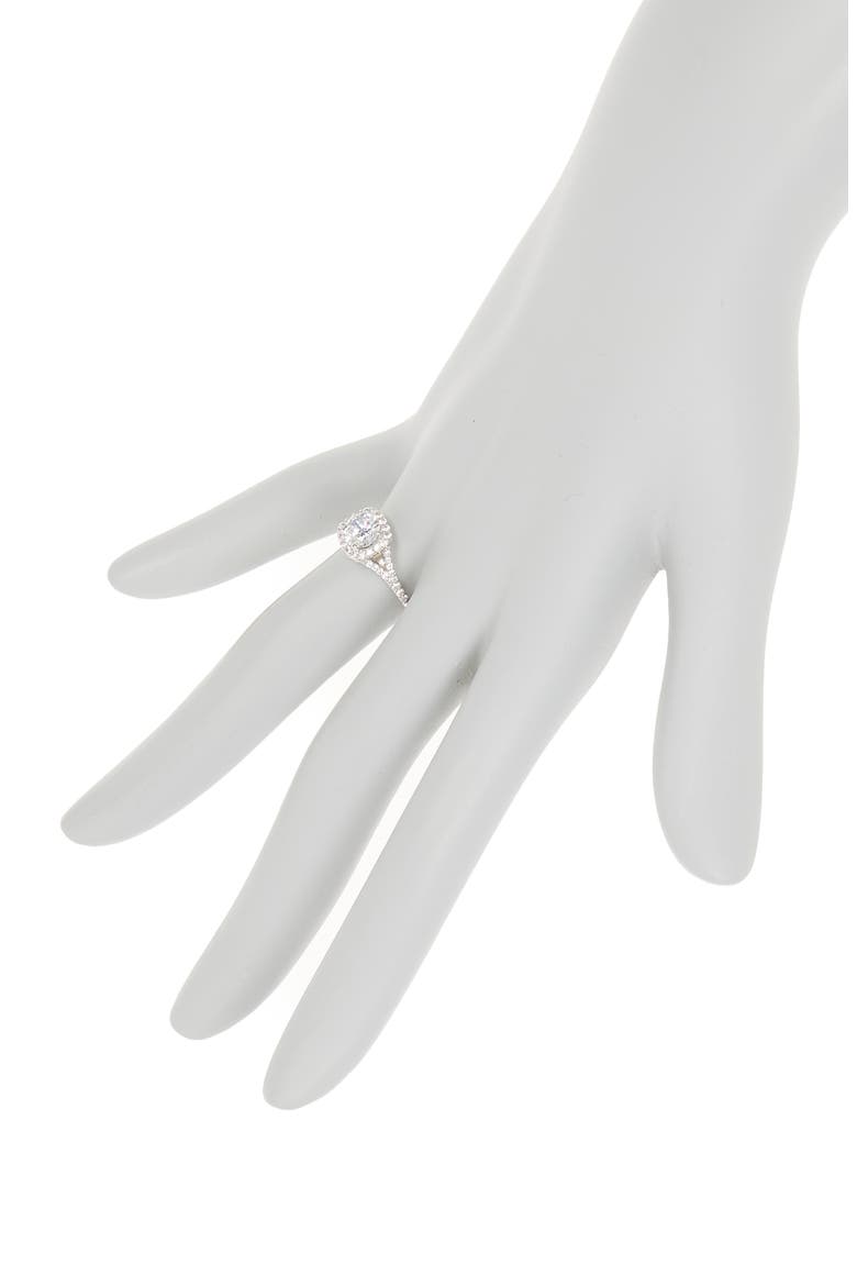 Sterling Silver White Cubic Zirconia Bridal Ring, Alternate, color, WHITE