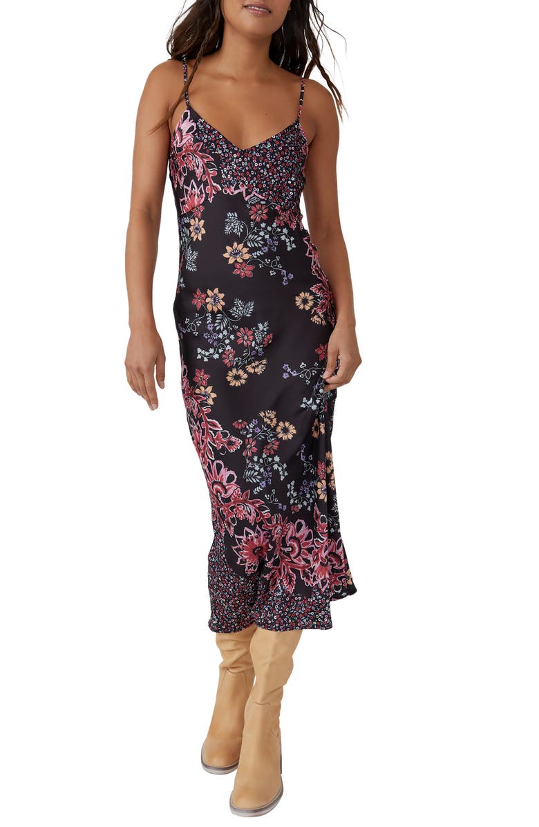 Free People Your Better Side Floral Midi Slipdress, Main, color, 