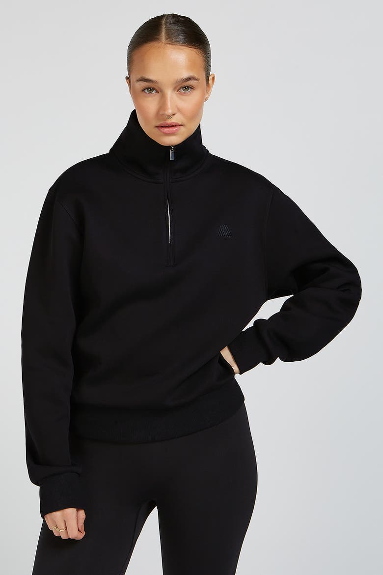 Levi Jersey Half-Zip Sweatshirt, Alternate, color, Black