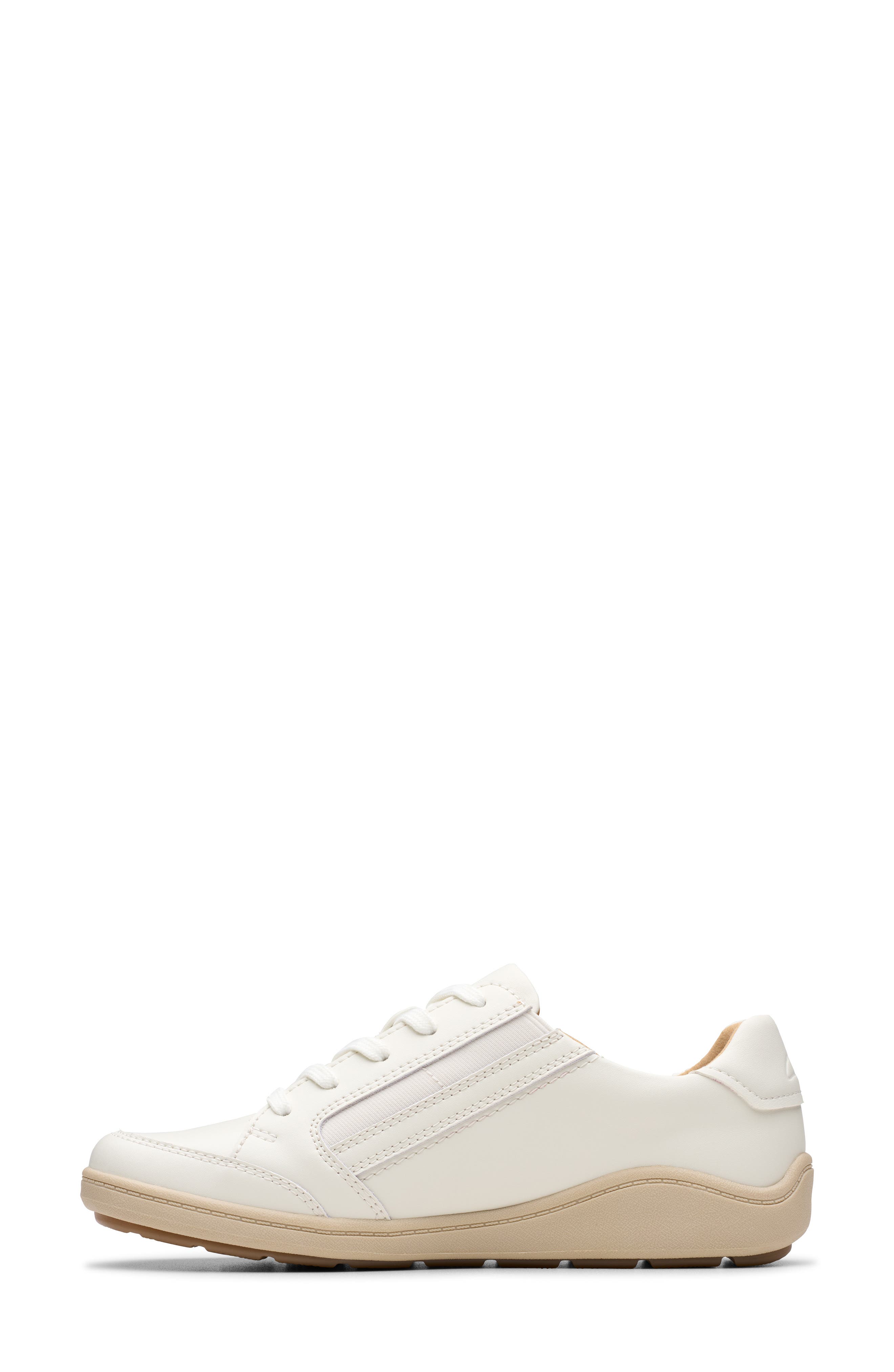 Clarks<sup>®</sup> Bryianne Bayla Side Zip Sneaker, Alternate, color, Off White Lea
