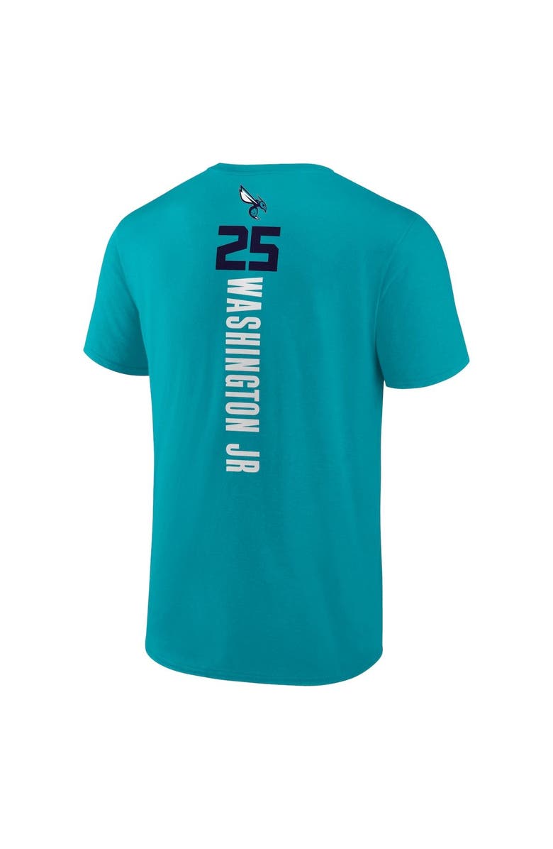 FANATICS Men's Fanatics Branded PJ Washington Teal Charlotte Hornets Playmaker Name & Number Team Logo T-Shirt, Alternate, color, 