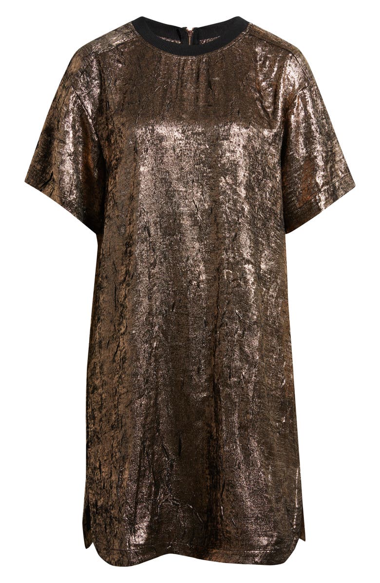 CITY BLUES Foil Print T-Shirt Dress, Alternate, color, Champagne