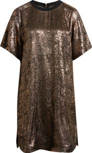 CITY BLUES Foil Print T-Shirt Dress