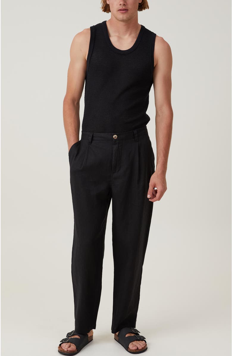 Cotton On Men's Linen Pleat Pant, Alternate, color, 
