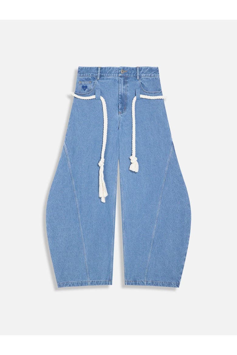 Super Baggy Barrel Jeans, Main, color, Light Blue