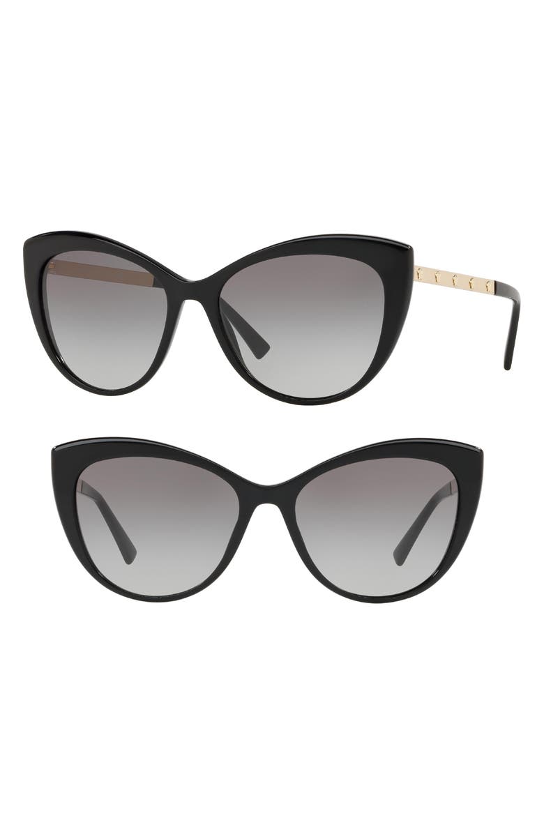 Versace Medusa 57mm Cat Eye Sunglasses, Main, color, Black Gradient