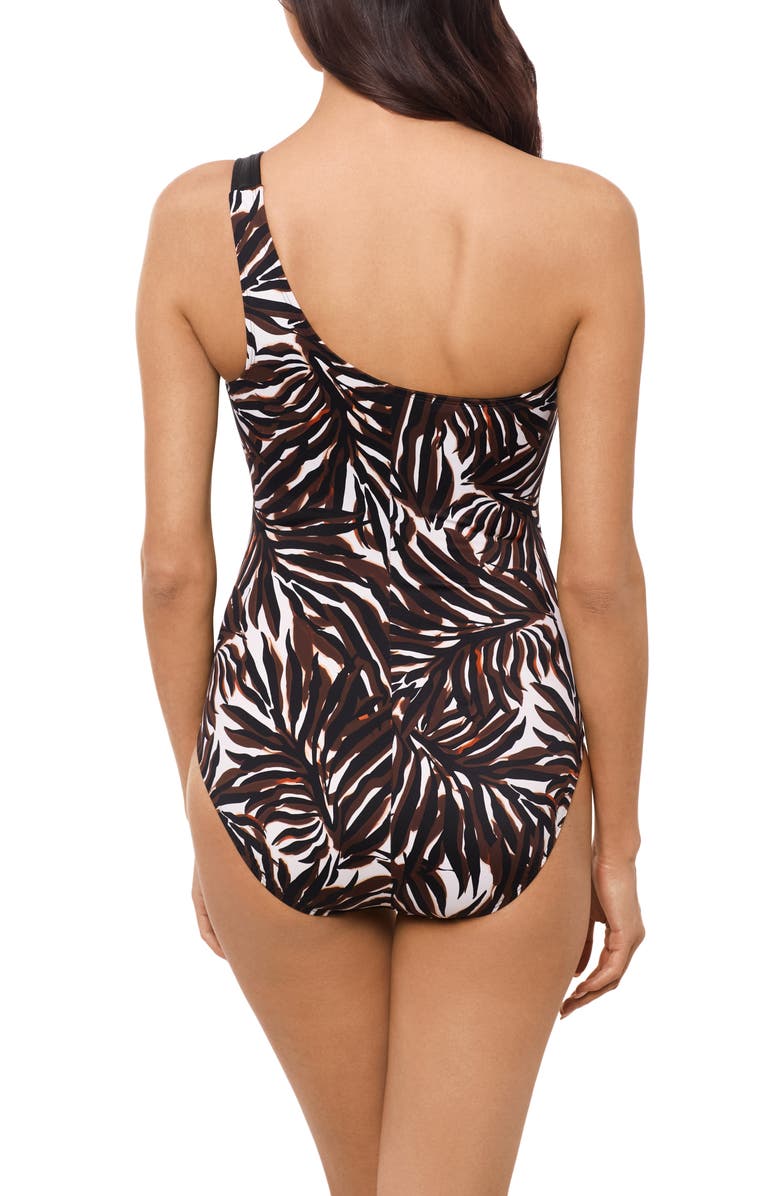 Magicsuit<sup>®</sup> Ventana Lita Leaf Print One-Shoulder One-Piece Swimsuit, Alternate, color, Brown Multi