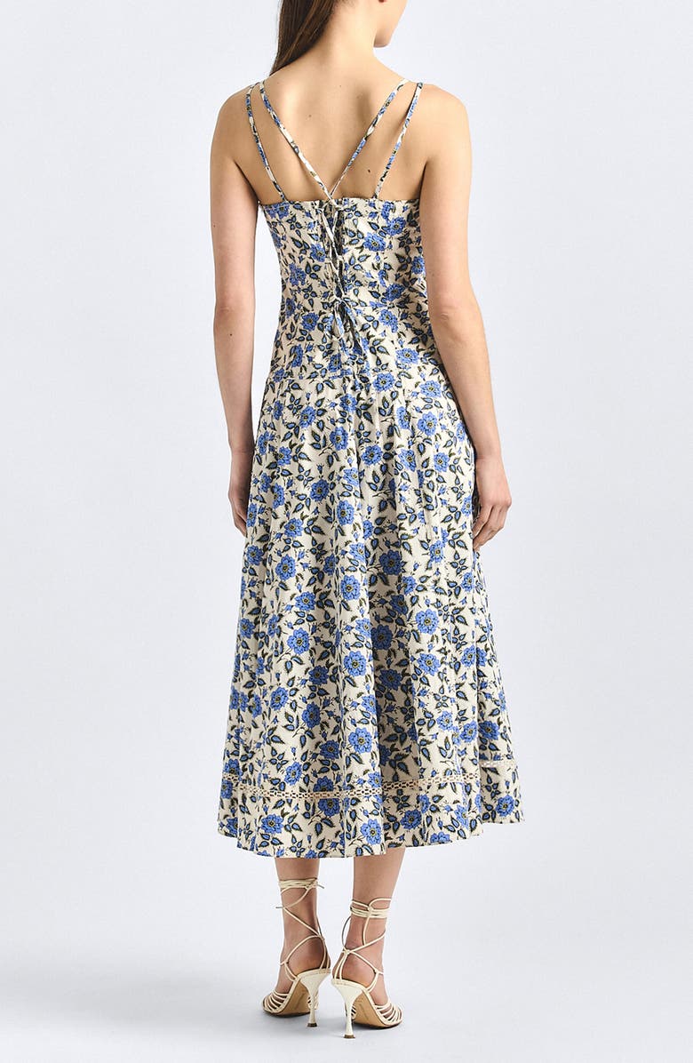 Derek Lam 10 Crosby Adair Print Sleeveless Midi Dress, Alternate, color, Blue Bell Floral