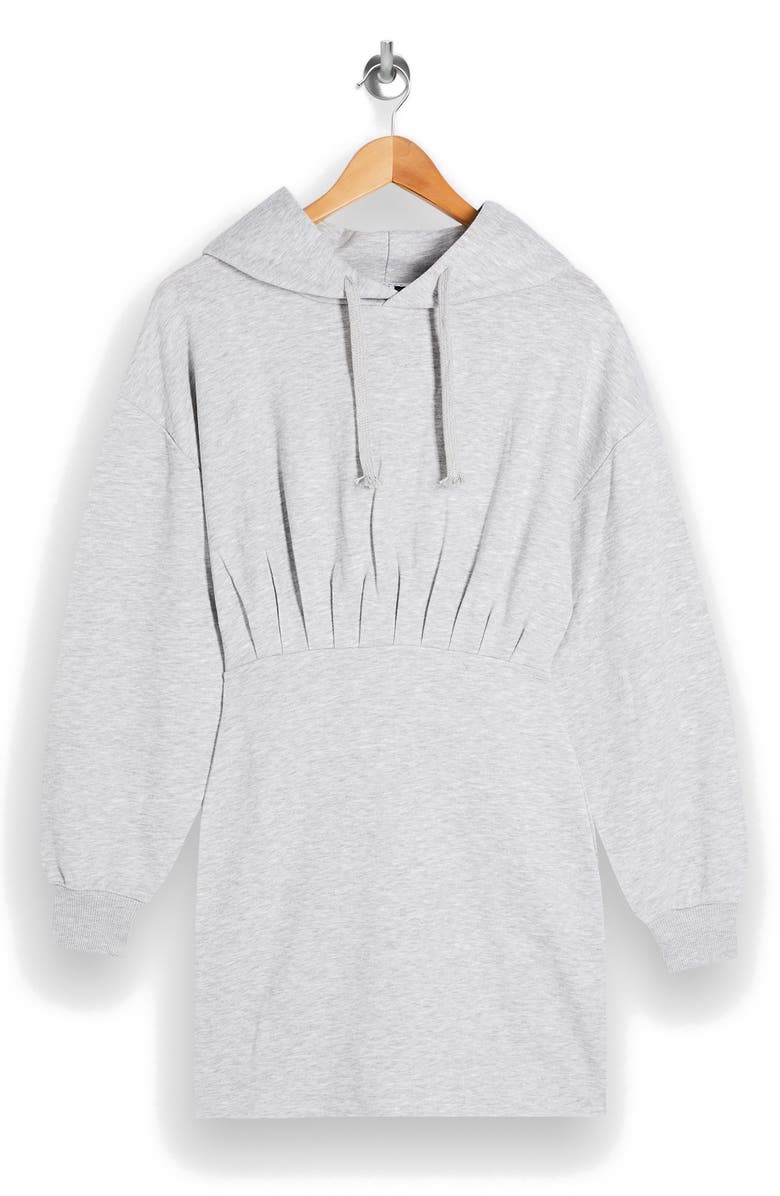 Topshop Hooded Minidress, Alternate, color, Grey