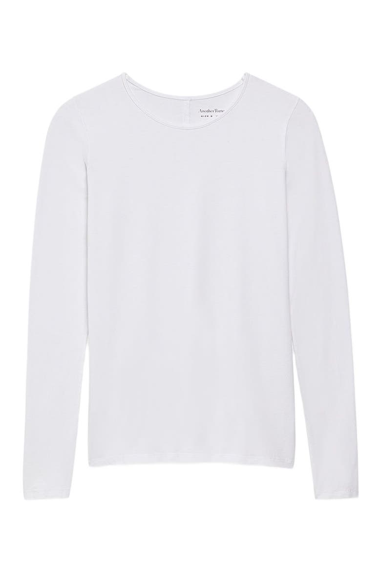 Long Sleeve Fitted Tee | White, Alternate, color, WHITE