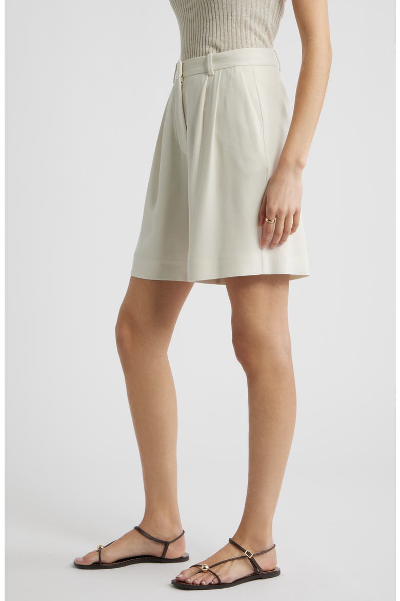 Pleat Front Trouser Shorts, Alternate, color, IVORY BIRCH