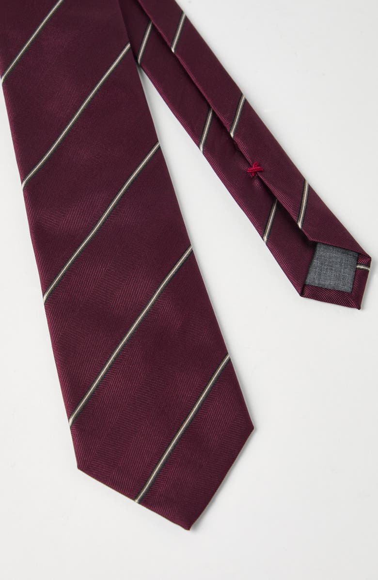 Brunello Cucinelli Striped silk necktie, Alternate, color,