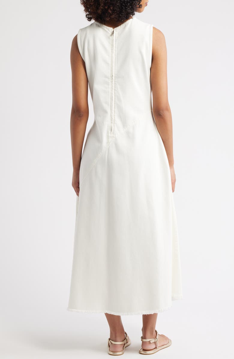 NEXT Asymmetricc Seam Cotton Blend Denim Maxi Dress, Alternate, color, Neutral