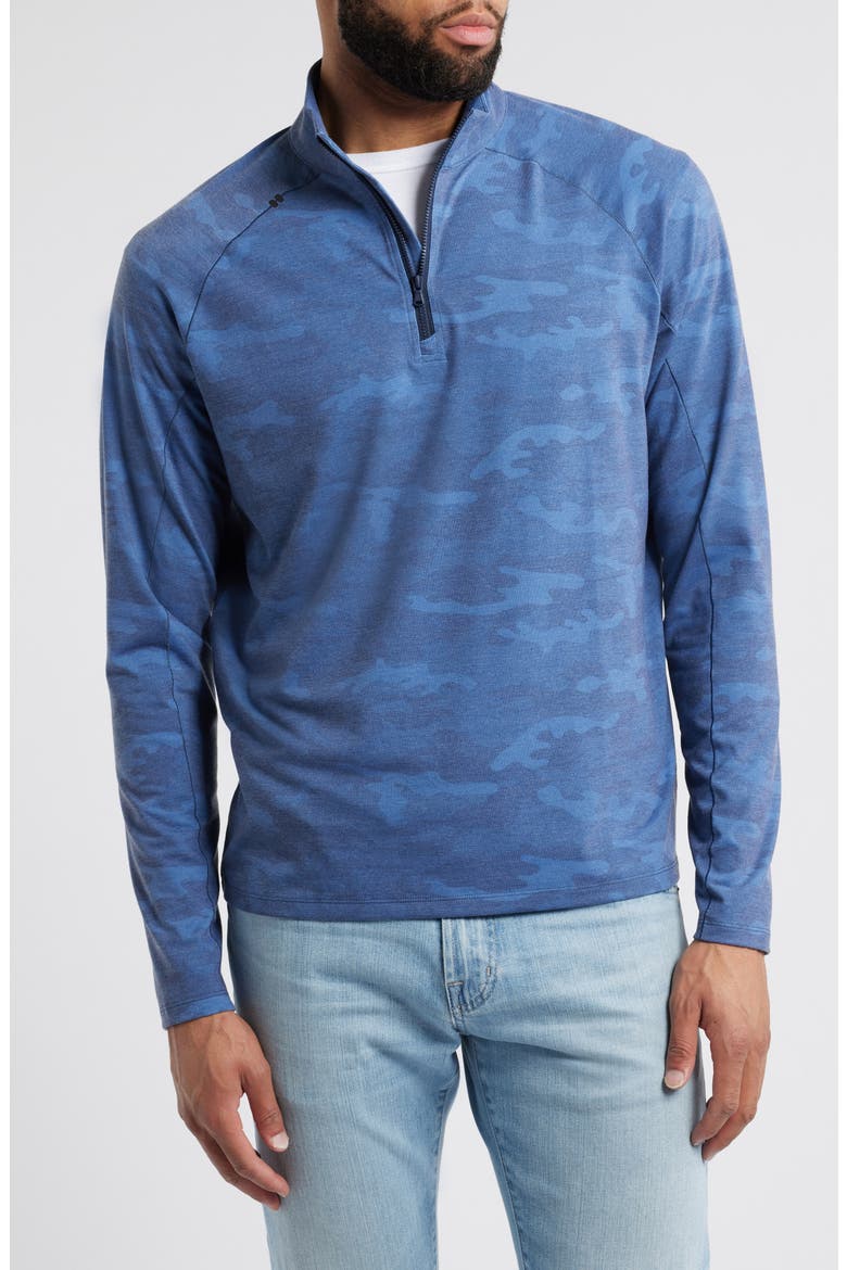 Patton Camo Half Zip Pullover, Main, color, NAVY