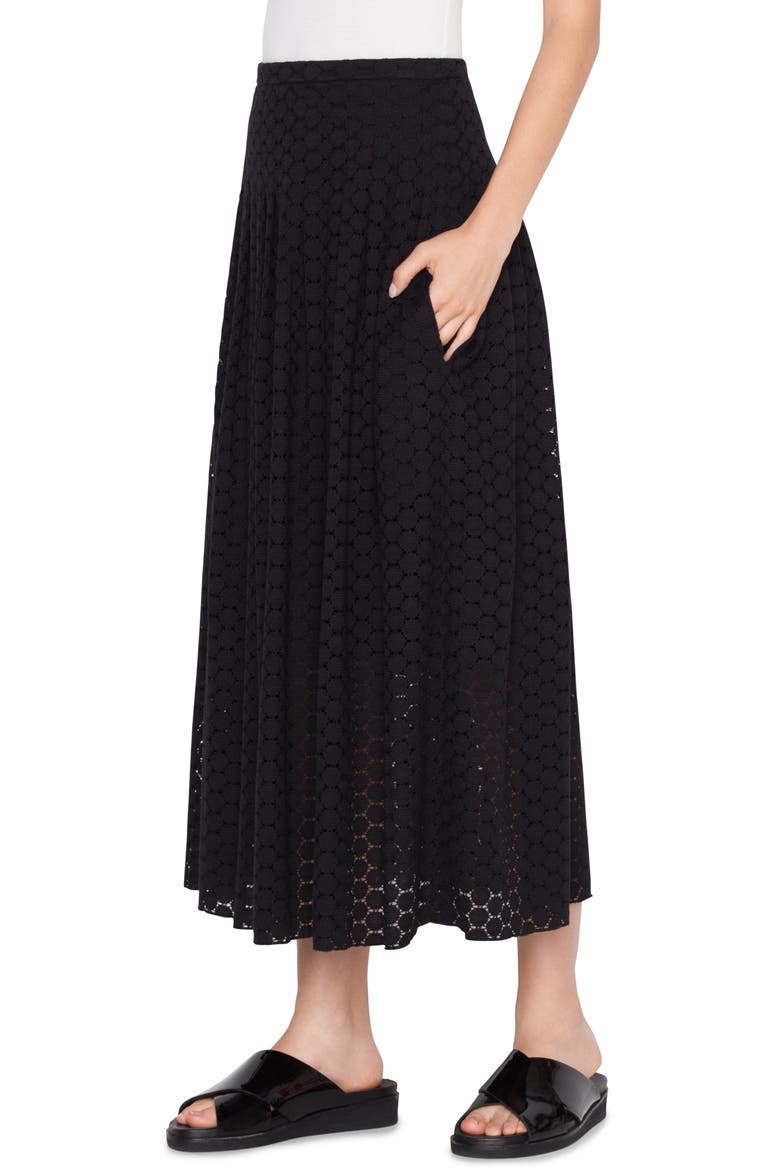 Mini Dot Midi Skirt, Alternate, color, NERO