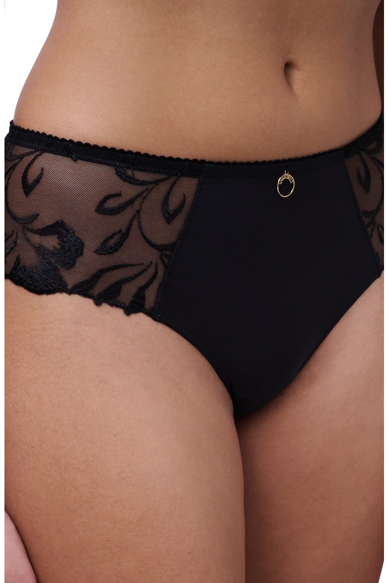 Majestic Cheeky Hipster Briefs, Alternate, color, BLACK