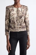 L'AGENCE Lian Collarless Crop Cotton Blend Jacket