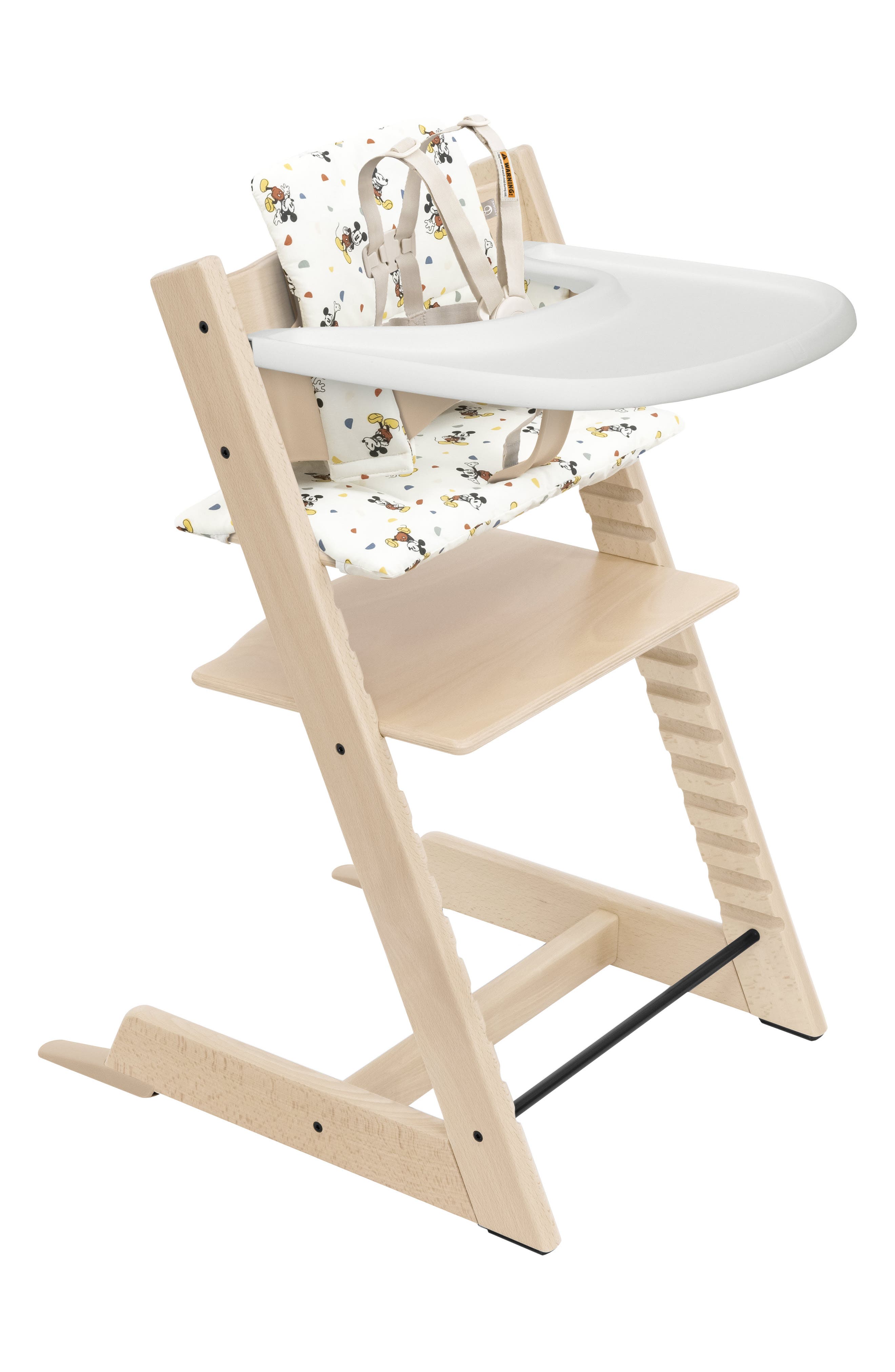 Tripp Trapp® Highchair², Cushion & Stokke® Tray in Natural W/Celebration Mickey 